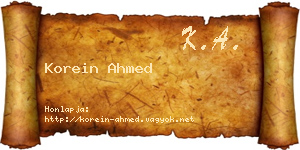 Korein Ahmed névjegykártya